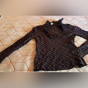 🌚 J. Crew Plaid Long Sleeve Ruffle Blouse 🌚